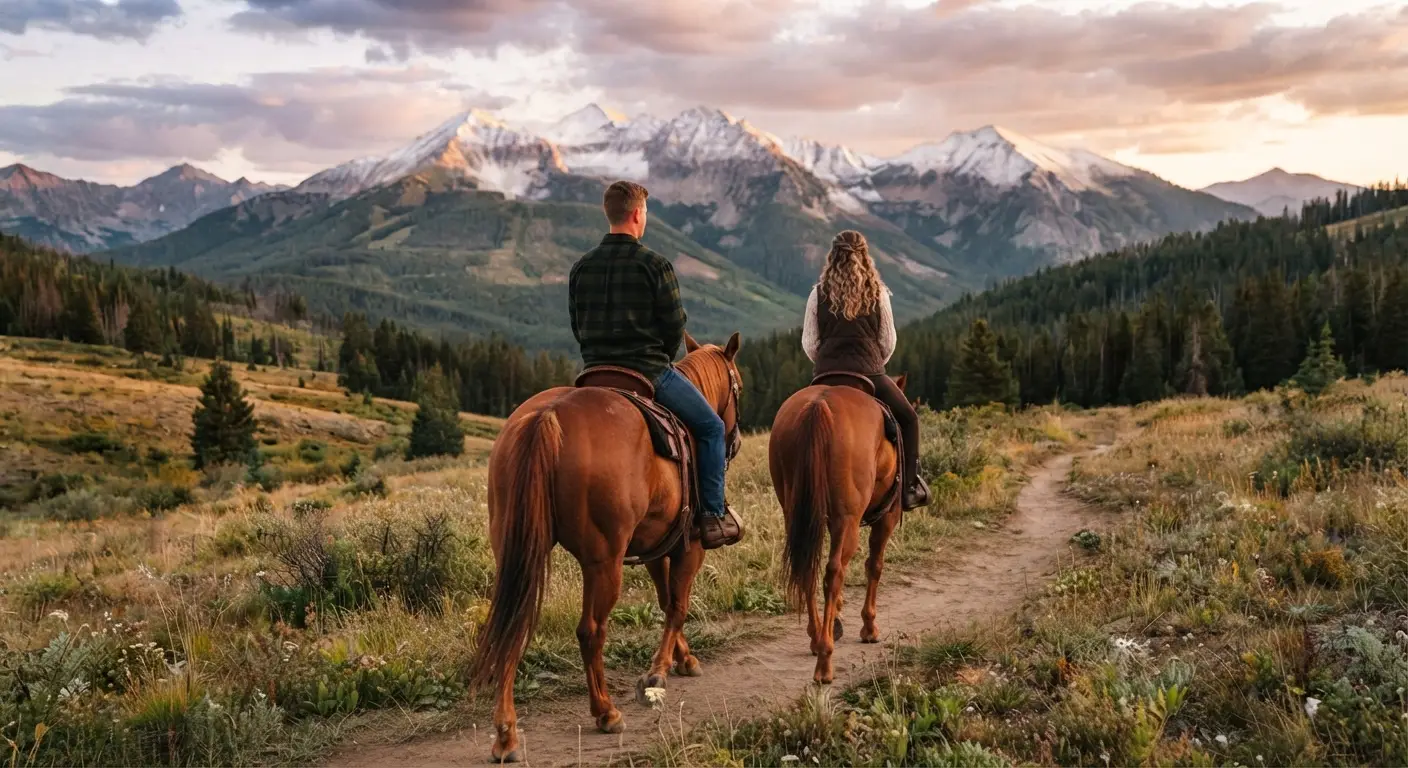 Der Ritt in den Abend (The Ride into the Evening) - A rider on horseback traversing a quiet open field during twilight. Illustration by Shawn Frandsen